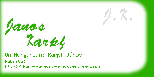 janos karpf business card