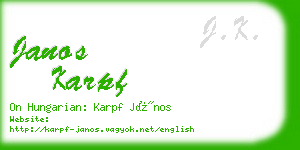 janos karpf business card